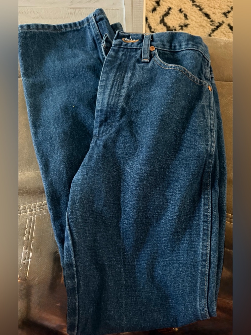 Wrangler Men's Dark Blue Relaxed Fit Jeans